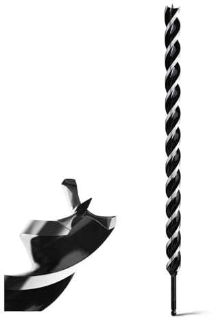 30x600mm Holzbohrer Holzschlangenbohrer für Weichholz, Hartholz mit Zentrierspitze und E 9.5 Schaft