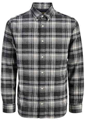 JACK & JONES Jprblubarkley Chemise en Flanelle pour Homme Taille M Gris Anthracite Taille M, Gris Anthracite., M