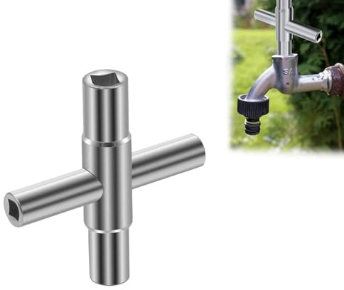 Fyrkantsnyckel, 4-vägs innermått 6,5 mm/7 mm/8 mm/9 mm ventilationsnyckel, verktygsnyckel, stålmultifunktionsnyckel, omkopplarskåpsnyckel, för ellåda gas vatten elmätare låda skåp