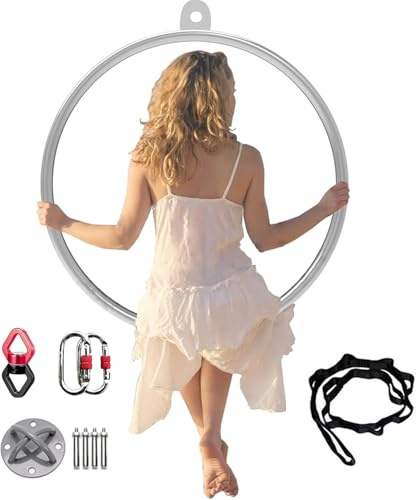 Aro De Lyra De Acero Inoxidable para Adultos, Juego De Aro Aéreo De Fitness Acrobático Estándar, Aro De Anillo De Yoga En Casa De Gimnasio De Alta Resistencia para, Diameter-85cm(33 1/2)