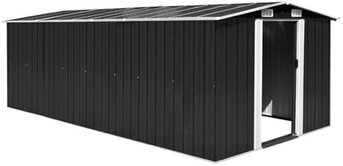 Enhetshus 257 x 489 x 181 cm metall antracit metall apparathus perfekt som trädgårdsskåp utrustningsskjul motorcykelskydd