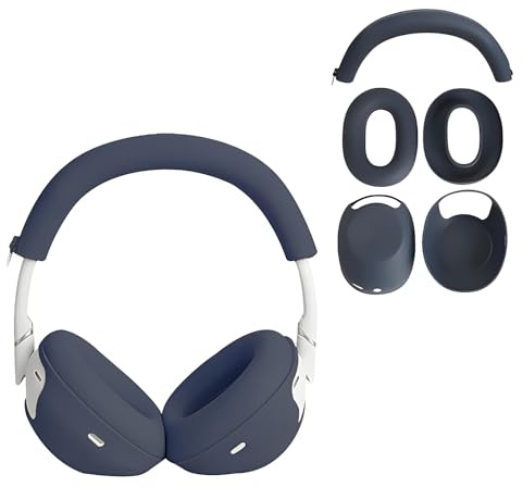 Adhiper Custodia Protettiva in Silicone 3 in 1 per Sony WH-1000XM6, Accessori XM6: Coperture per Padiglioni, Copertura per Archetto e Protezione per Guscio – Resistente al Sudore e Lavabile – Blu