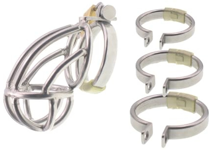 Genérico Jaula Ligera de Acero Inoxidable para Hombres, Disponible en 3 tamaños, con diseño Calado para facilitar la Limpieza y el mantenimiento-ESRZ27 (40mm+45mm+50mm)