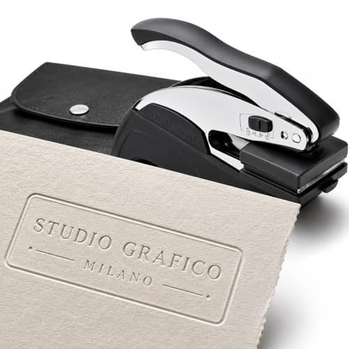 Mister Timbri | Pressa a secco rettangolare 51 × 25 mm Per Timbro personalizzabile per carta, inviti, partecipazioni, biglietti, Ex libris