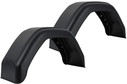 DE HAAN Kit de deux garde-boue simples 13 à 14 pouces en plastique pour remorque 660 x 200 mm passage de roue avec trous comme protection anti-boue véhicule utilitaire