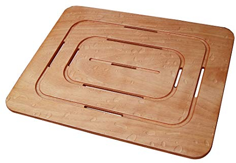 Castelmerlino Tarima para ducha en madera contrachapada marina Okumè 54x68 cm para platos 70x90 cm