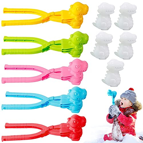 KOIROI 5 moldes de Bolas de Nieve, para Invierno, para Hacer Bolas de Nieve, con Clip de Bola de Nieve, Diferentes Formas, Juguete de Arena para niños, niñas, diversión para Invierno