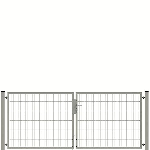 auf-mass24 Doppeltor 3,00m breit Profi Toranlage Doppelstabmattenzaun Zauntor DREI Farben Zaun Tor Gartentor (RAL7016 Anthrazit, 1.83)