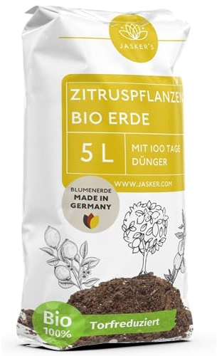 Bio Zitruserde 5 L mit Dünger - Mediterrane Pflanzenerde - 100% natürliche Rohstoffe - torfreduzierte Blumenerde & optimale Nährstoffversorgung für leckere Zitronen - Zitruspflanzenerde