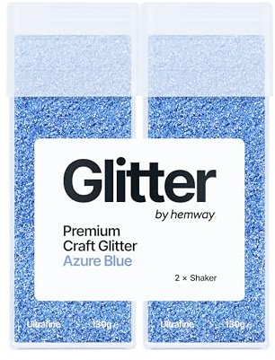 Hemway Craft Glitter Shaker Azure Blue 130g x2 Pack Ultrafine