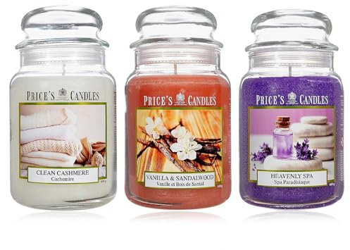 Price's Candles Limited Edition Set of 3 Large Jar Candles Bundle | Scented Candle Long Burning Up to 450 Hours Burn Time | Large Scented Candles for a Relaxing Mood