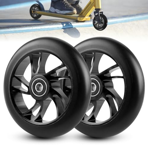 Ruedas de patinete de 120 mm, 2 piezas, rueda de patinete y ruedas de scooter, ruedas de repuesto con rodamientos de bolas ABEC 9, para coches de balancín, coches extremos, scooters