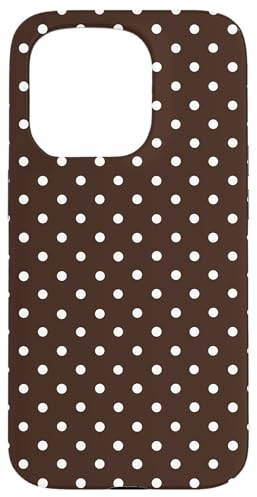 Motif à Pois Marron Blanc pour Femmes et Filles à Pois Coque pour iPhone 15 Pro