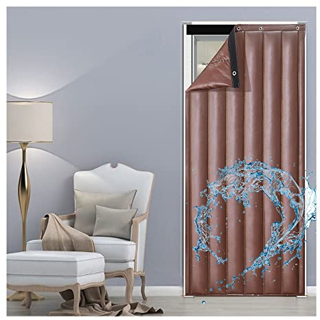 Soundproof Door and Window Blanket Thermal Insulated Heavy Duty Curtains Winter Cotton Acoustic Cover Customizable Colors (Brown Silver) for Ultimate Noise Reduction