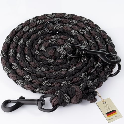 Tailoir Hundeleine 2m geflochten - Leine Hund, Mittelgroße - Große Hunde, Leine verstellbar, Hundeleinen, Dog Leash Führleine, Bissfeste Hundeleine zum Umhängen, Trainingsleine, Freihandleine Paracord