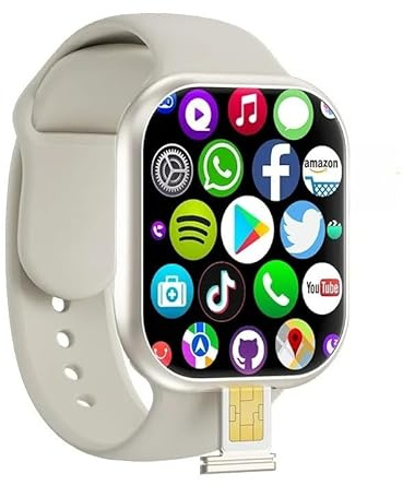 JINSHANGZI 2025 NEW VP29 Smart Watch 4G Android 128GB Storage 4G/5G LTE Sim Card GPS WIFI 2.29 inch 490 * 580 Amoled NEW Smartwatch Rotary Camera (Silver,4GB 64GB)