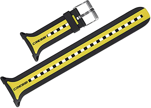 Cressi Cinturino per Diving Computer Leonardo, Parte Ricambio Originale, Nero/Giallo