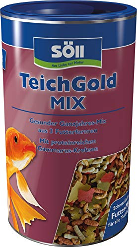 Söll 83191 TEICH-GOLD Mix, 360 g- Futtermischung aus 3 Futterformen für Fische im Teich, Gartenteich, für eine ausgewogene Fischernährung
