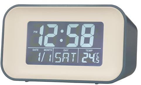 Acctim 15869 Alta blue alarm clock with indoor temperature