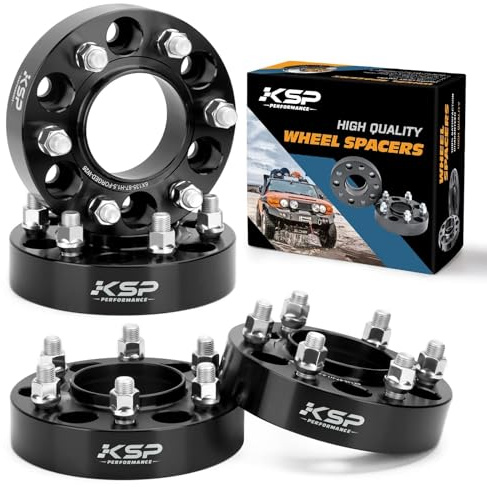 KSP 6x135 to 6x135 Wheel Spacers for F150, 1.5in 38mm Hubcentric 6 Lug Wheel Adapters for 2015-2025 F150 Expedition,Navigator with M14x1.5 Studs and 87.1mm Hub Bore, 4pcs Black