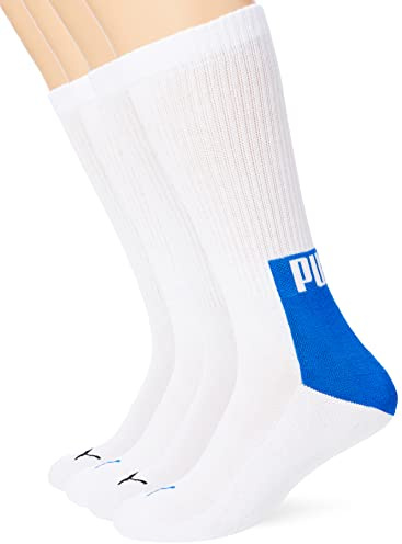 PUMA Herr logotyp block crew strumpa 4P, vit kombination, 43/46