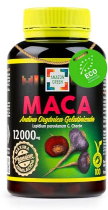 Maca Negra Andina Gelatinizada Ecológica de Origen 100% Perú Natural y Pura-12.000mg Altamente Concentrado- Raíz Nativa Cosechada A 4500 Metros De Altura-2 Cápsulas X día-Energizante-Vigorizante (1)