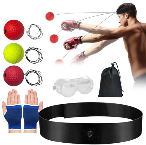 Box-Reflexball, Trainingsball mit verstellbarem Kopfband, Schlagball-Set, tragbar, Box-Ausrüstung mit Zubehör für das Training
