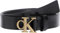 Calvin Klein Damen Gürtel Monogram Plaque Buckle 3,0 cm Ledergürtel, Schwarz (Black/Tumbled Gold), 105 cm