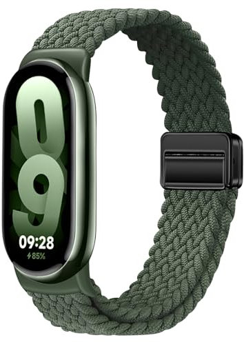 OUTPUTBT Geflecht Magnetisch Armbänder für Xiaomi Smart Band 10/9/8 Armband Nylon Baumwolle Sport für Mi Band 10/9/8 für Damen Herren