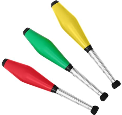 Vaguelly Boys and Girls Juggling Clubs Child 3pcs Juggling Sticks Set Performance Props Funny Toys for Boys and Girls Strong Safe Construction Random