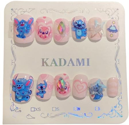 FASHION YO Unghie finte in acrilico, precolla, copertura completa, glitter, arcobaleno, unicorno, sirena, set da 12 pezzi, per bambini, kit per nail art, set regalo di compleanno per ragazze (12 pezzi