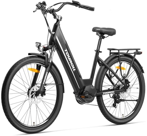 Touroll Bicicleta Eléctrica, MA1 de 26，Motor Central de 250 W 75 N.M y batería de 36 V 13 Ah, autonomía de 110 km, Freno de Disco hidráulico, Bicicletas eléctricas para Hombres y Mujeres