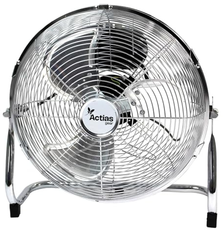 Actiasgear 12 inch High Velocity Metal Floor Fan | 3 Speed Settings with Tilt Function (Silver)