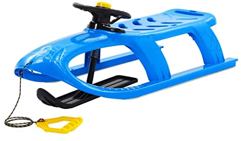 Générique Traîneau avec Volant Bleu 102,5x40x23 cm Polypropylène,Équipements Sportifs, Loisirs de Plein air, Activités & Sports d'hiver, Traîneaux, Bleu (Poids 4.9KG)