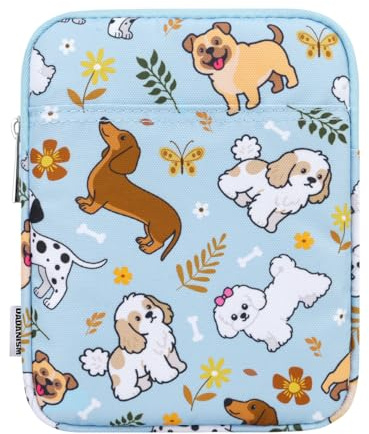 Dadanism 16–7 cm skyddande fodral med stoppning för 19 cm ny Paperwhite och Kindle Colorsoft Signature Edition, 15 cm Kindle 11. Gen,6,8 tum Paperwhite/Kindle Oasis E-läsare, blå hund