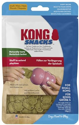 KONG Snacks - All Natural Dog Biscuit Treats - Chicken Liver Flavour, For Small-Medium KONG Toys - Puppy