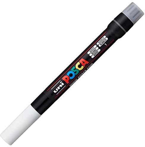 Posca markörborste i vitt, posca-pennor för konstmaterial, skolmaterial, rockkonst, tygfärg, tygmarkörer, färgpenna, konstmarkörer, posca färgmarkörer