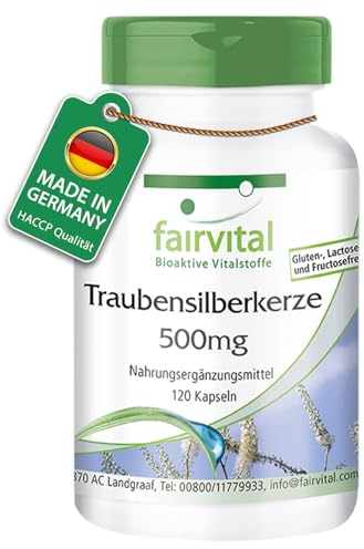 Extracto de Cimicífuga 500mg - Cimicifuga racemosa - Dosis elevada - VEGANO - 120 Cápsulas - Calidad Alemana