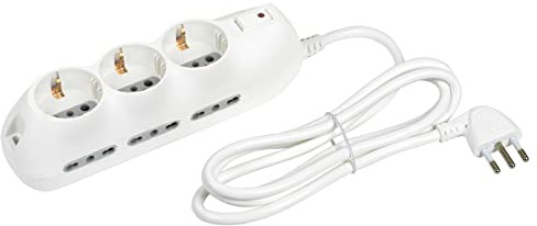 BTICINO Ciabatta Multipresa Elettrica Slot 9 Posti, 3 Polivalenti Schuko 10/16A + 6 Bivalenti 10/16A, Ciabatta Elettrica con Interruttore, Salvafulmine, Cavo 1,5m Spina 10A, Robusta Salvaspazio,Bianco