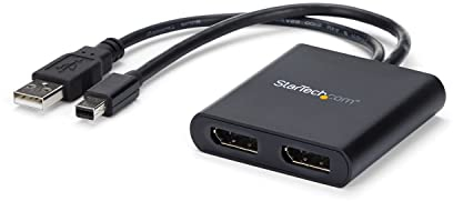 StarTech.com 2 Port Multi Monitor Adapter - Mini DisplayPort auf 2x DisplayPort MST Hub - Zweimal 4K 30Hz - Zwei Erweiterte oder Gespiegelte Monitore auf Windows PCs - mDP 1.2 auf 2x DP (MSTMDP122DP)