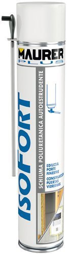 SCHIUMA POLIURETANICA ISOFORT uso manuale MAURER 750 ML ISOLANTE INSONORIZZANTE