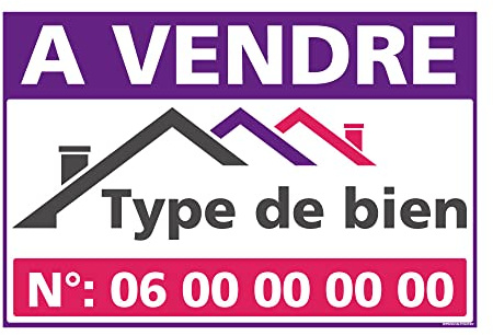 Signalétique.biz France Panneau immobilier Akilux 3,5 mm 400 x 600 mm