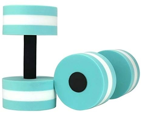 1 Pair Fitness Water Dumbbell Water Aerobic Exercise Foam Barbells Pool Resistance Water Sports Fitness Equipment for Weight Loss Outdoor Hand Bars Colorful Water Dumbbell (10.63x5.9inch) (Blue)