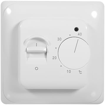 BuyWeek Thermostat, Manueller Raumthermostat für Fußbodenheizung, Mechanischer Thermostat Klimaanlage Temperaturregler mit 2,9 m Sensorkabel