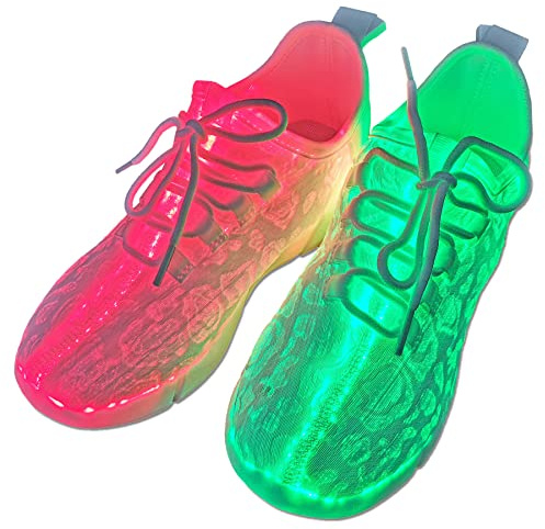 Scarpe da ginnastica luminose a LED in fibra ottica, per donne, uomini, adulti, per festival, feste di Natale, balli, ricarica USB, lampeggianti, luminose, scarpe da ginnastica, bianco, 39 1/3 EU