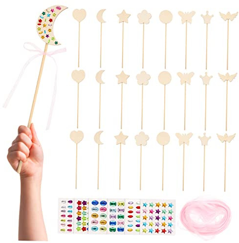 TOYANDONA 1 Satz Fee Zauberstab Kinderzauber Bausatz Zur Herstellung Von Zauberstäben Zauberstab Handwerk Prinzessinnenstäbe Groß Vogelhaus-sets Für Machen Holzhandwerk Mädchen