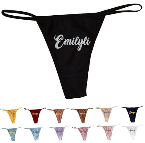 GOOBRRL Perizoma da Donna Personalizzato con Nome Mutandine Intimo Sexy T-String Womens G String Panties Compleanno San Valentino Perizoma Idee Regalo per lei, Stile 8-Stampa Nome