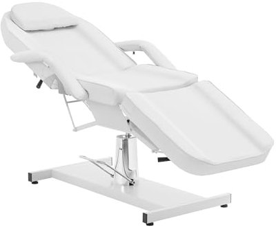 Physa Hydraulische Kosmetikliege 200 kg Sitzhöhe: 67-78 cm 360°-drehbar Weiß Kunstleder Behandlungsliege Kosmetikstuhl Therapieliege Massageliege Tattooliege Massagetisch