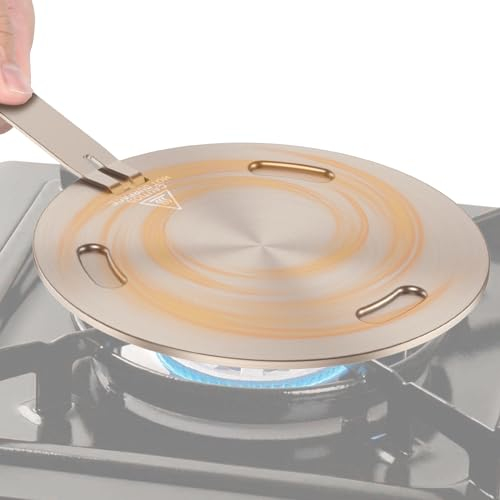Generic Plaque diffuseur de chaleur, 16 cm en acier inoxydable, adaptateur à induction, plaque de mijotage avec poignée amovible, plaque d'adaptation à induction, plaque de conduction thermique à