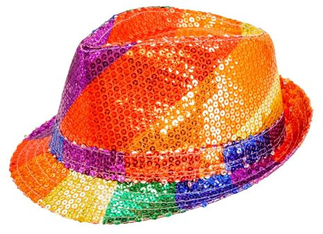 W WIDMANN MILANO Party Fashion - Chapeau avec paillettes, Fedora en différentes couleurs et motifs, accessoire pour les costumes de carnaval